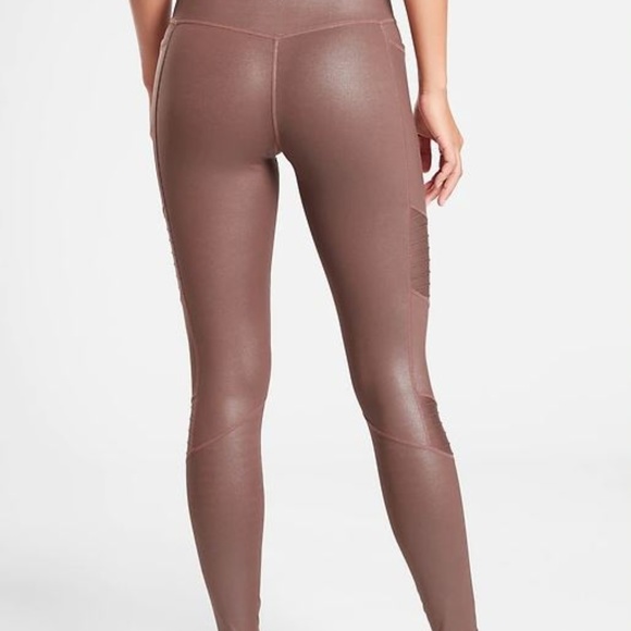NWOT Athleta Brown Shimmer Inclination Leggings - Picture 2 of 8